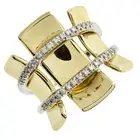 Diamond curved panel cocktail ring