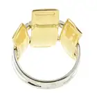 Diamond curved panel cocktail ring