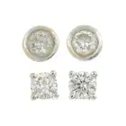 Two pairs of diamond stud earrings