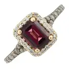 Garnet, diamond & 'brown' diamond cluster ring