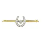 18ct gold diamond horseshoe brooch