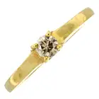 9ct gold 'brown' diamond single-stone ring