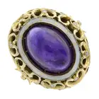 Mid 20th 9ct gold amethyst & enamel dress ring