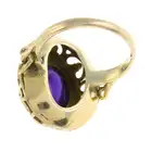 Mid 20th 9ct gold amethyst & enamel dress ring