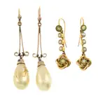 Two pairs of early 20th century gem-set earrings
