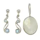 Topaz drop earrings & labradorite pendant