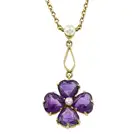 Early 20th century amethyst & cultured pearl necklace