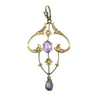 Early 20th century amethyst & seed pearl pendant