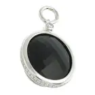 18ct gold onyx & diamond double sided pendant