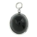 18ct gold onyx & diamond double sided pendant