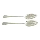 Two George III silver table spoons, later engraved