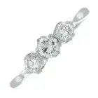 Diamond three-stone ring