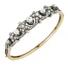 Victorian silver and gold diamond hinged bangle