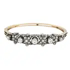 Victorian silver and gold diamond hinged bangle