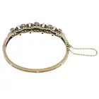 Victorian silver and gold diamond hinged bangle