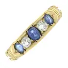Early 20th c. sapphire & diamond five-stone ring