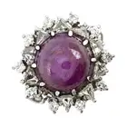 18ct gold star ruby and diamond cluster ring