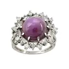 18ct gold star ruby and diamond cluster ring