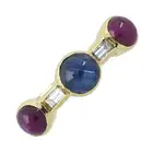 Ruby, sapphire, & diamond dress ring