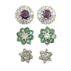 Three pairs of cluster earrings