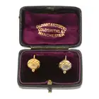 Late Victorian gold sphere earrings