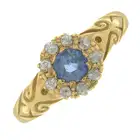 Edwardian 18ct gold sapphire & diamond ring