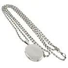 Late Victorian silver enamel locket, with chain