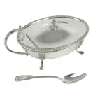 Pampaloni silver lidded dish & spoon