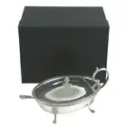 Pampaloni silver lidded dish & spoon