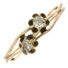 Early 20th century diamond floral crossover ring