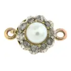 Mid 20th century cultured pearl & diamond clasp