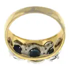 Sapphire three-stone ring, with diamond accent