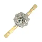 Old-cut diamond single-stone ring