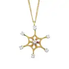 18ct gold diamond pendant, on 18ct gold chain