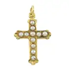 Late 19th century split pearl cross pendant