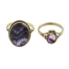 Two gold blue john fluorite rings