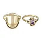 Two gold blue john fluorite rings