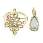 9ct gold tanzanite ring & coated topaz pendant
