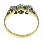 Mid 20th gold vari-cut diamond three-stone ring