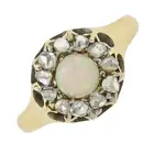 Victorian 18ct gold opal & rose-cut diamond ring
