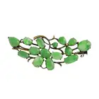 Mid 20th century jade foliate spray brooch