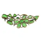 Mid 20th century jade foliate spray brooch