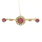 Early 20th c. garnet-topped-doublet & pearl brooch