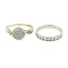 Two 9ct gold diamond rings