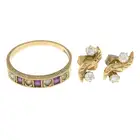 Earrings & 9ct gold ring