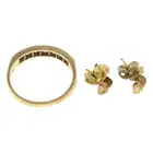 Earrings & 9ct gold ring