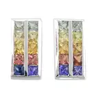 Vari-hue sapphire earrings