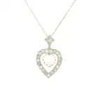 Moonstone & diamond heart pendant, with chain