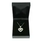 Moonstone & diamond heart pendant, with chain