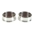 Pair of small contemporary silver mounted coasters 